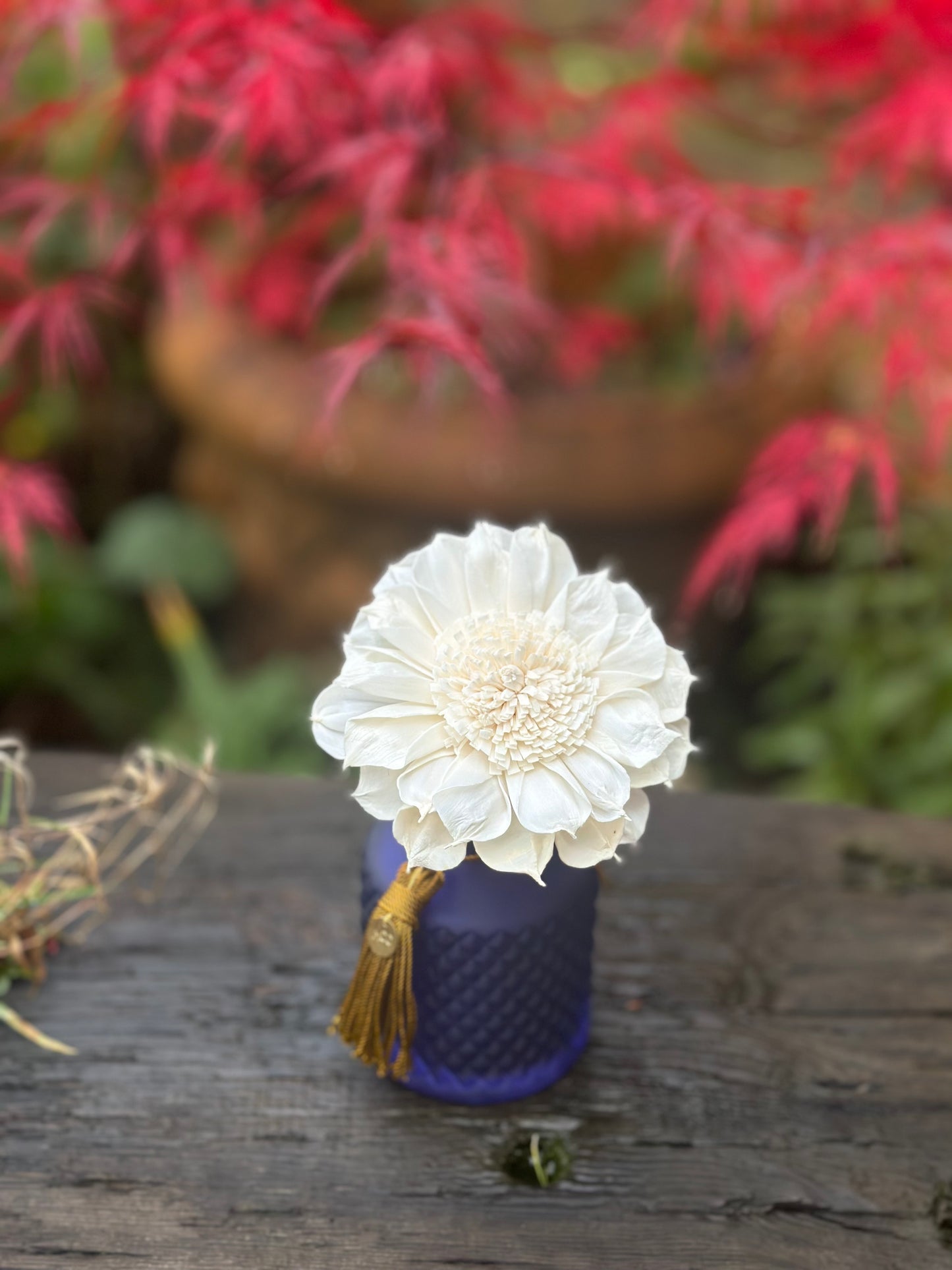 NATURAL WOOD DIFFUSER FLOWERS - DAHLIA A