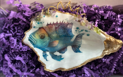 STYLISED FISH OYSTER SHELL SOAP DISH