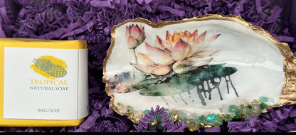 WATERLILIES OYSTER SHELL SOAP DISH