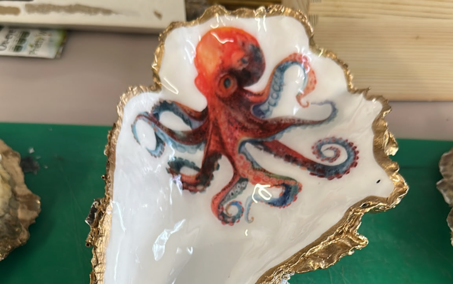 OCTOPUS  HANDPAINTED BATHROOM DISH WITH PROBIOTICS