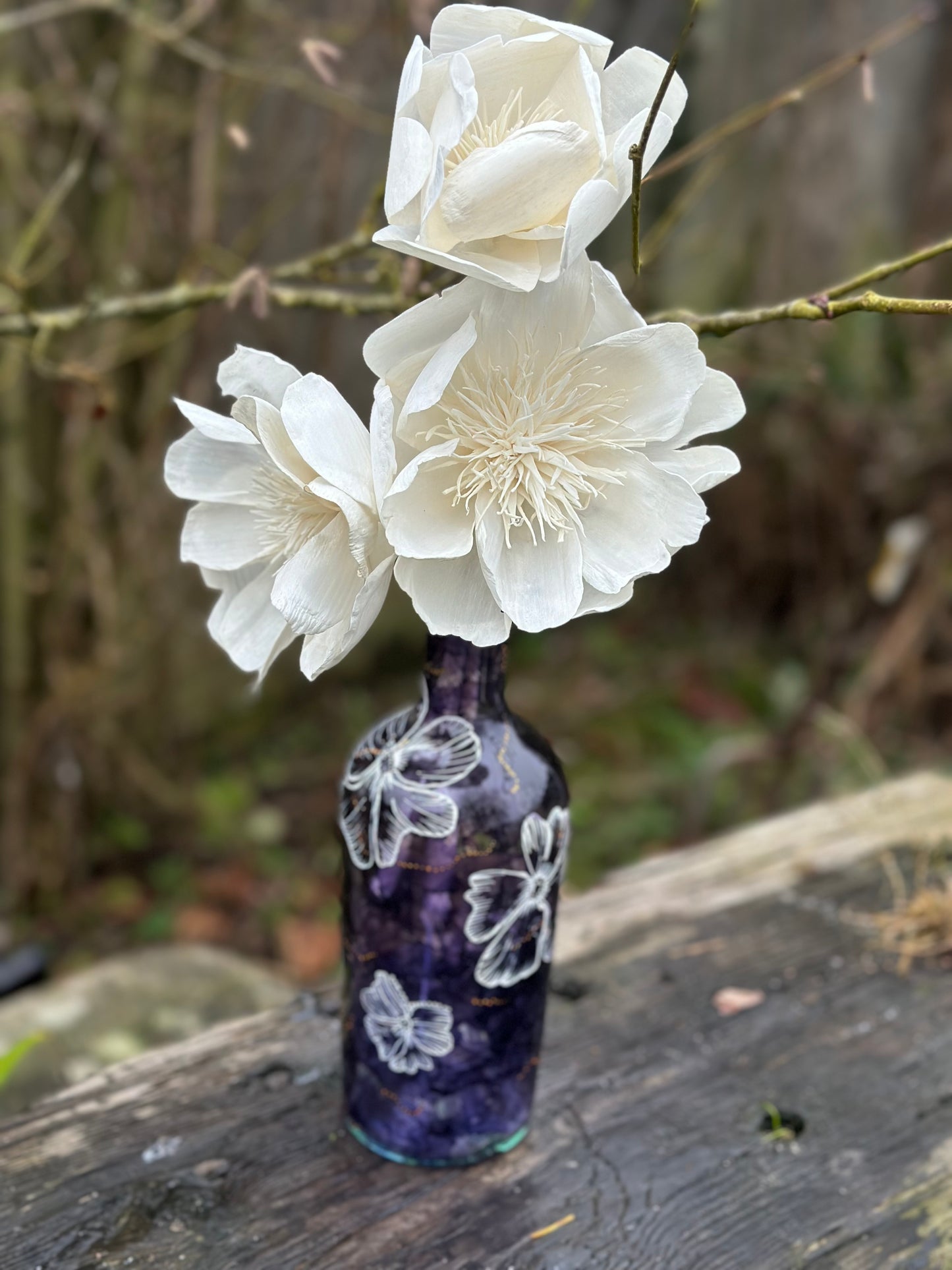 NATURAL WOOD DIFFUSER FLOWERS - JAPANESE POPPY