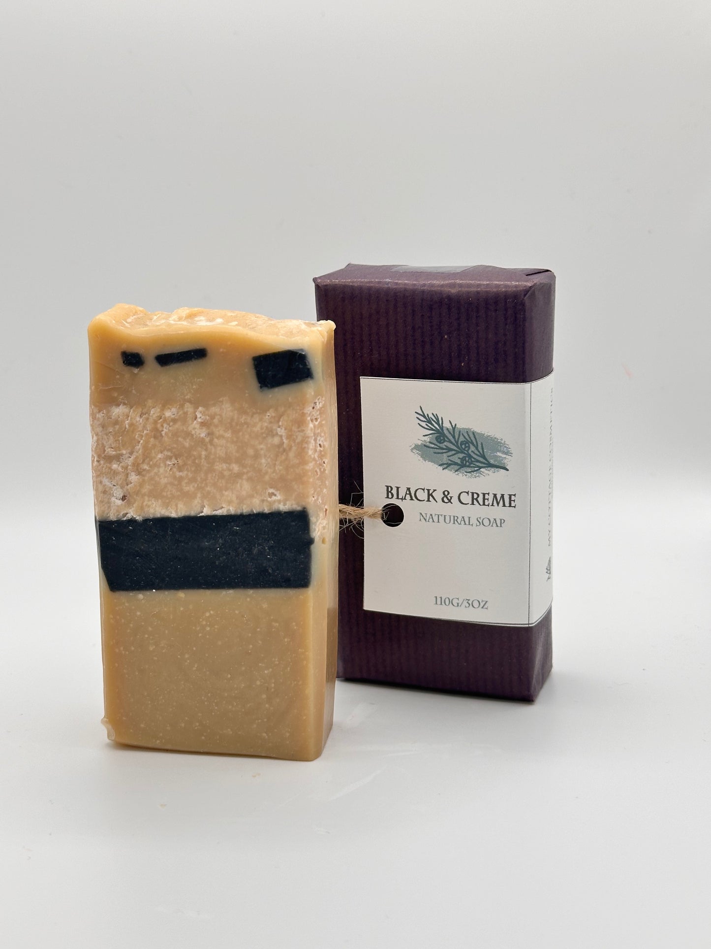 black and creme sandalwood probiotic soap