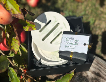 ELEGANT SOAP DISH AND PROBIOTIC SOAP