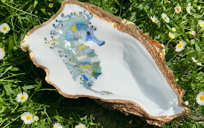 SEAHORSE HANDPAINTED BATHROOM DISH WITH PROBIOTICS