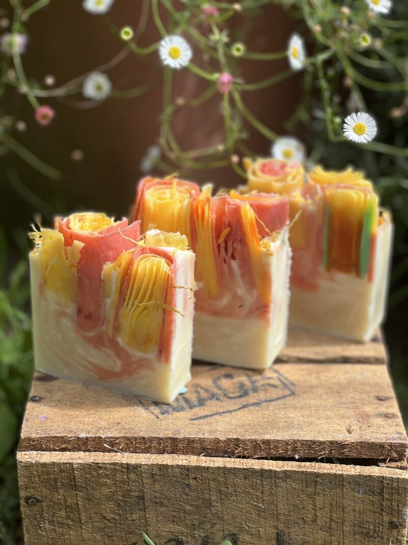 Summer sunset grapefruit and lime soap
